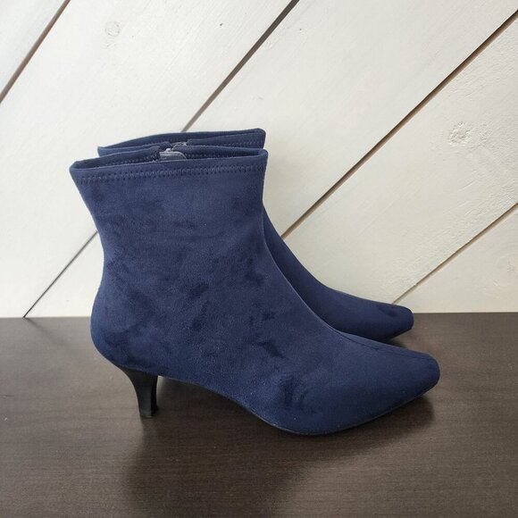 NEW Impo Womens Size 10M Naja Midnight Blue Faux Suede Ankle Booties/ 8PT - Picture 1 of 7